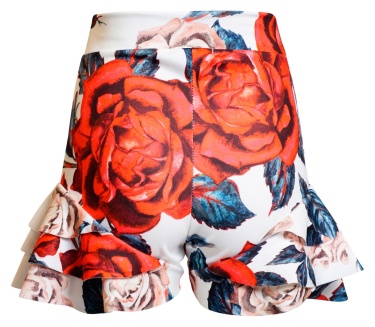 Ariel Floral Frill Shorts Ivory